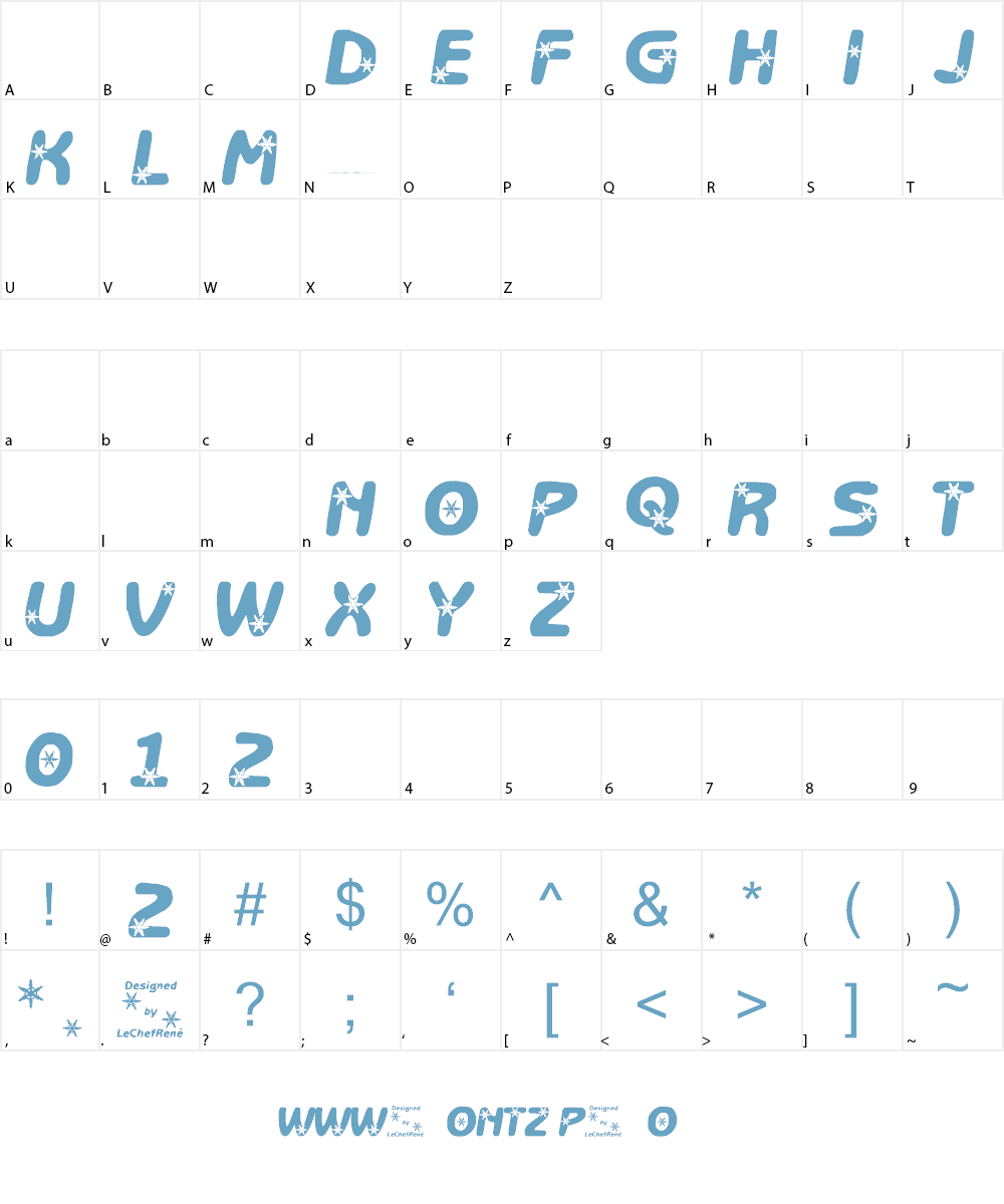 LCR Itz Snowflakes Font Character